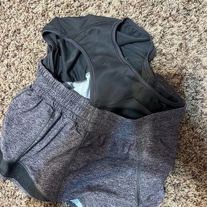Lululemon Hotty Hot Low Rise lined short 2.5” in gray.